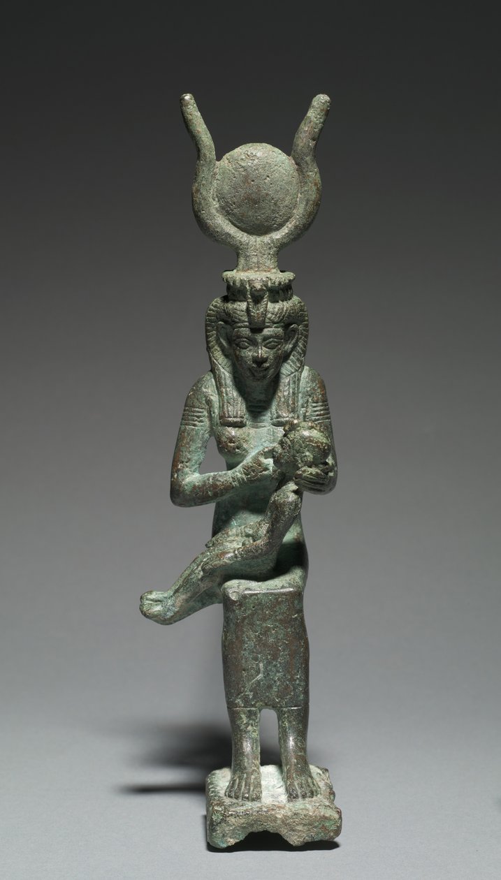 Isisin ja Horuksen patsas, 664-30 eaa tekijältä Egyptian 26th Dynasty