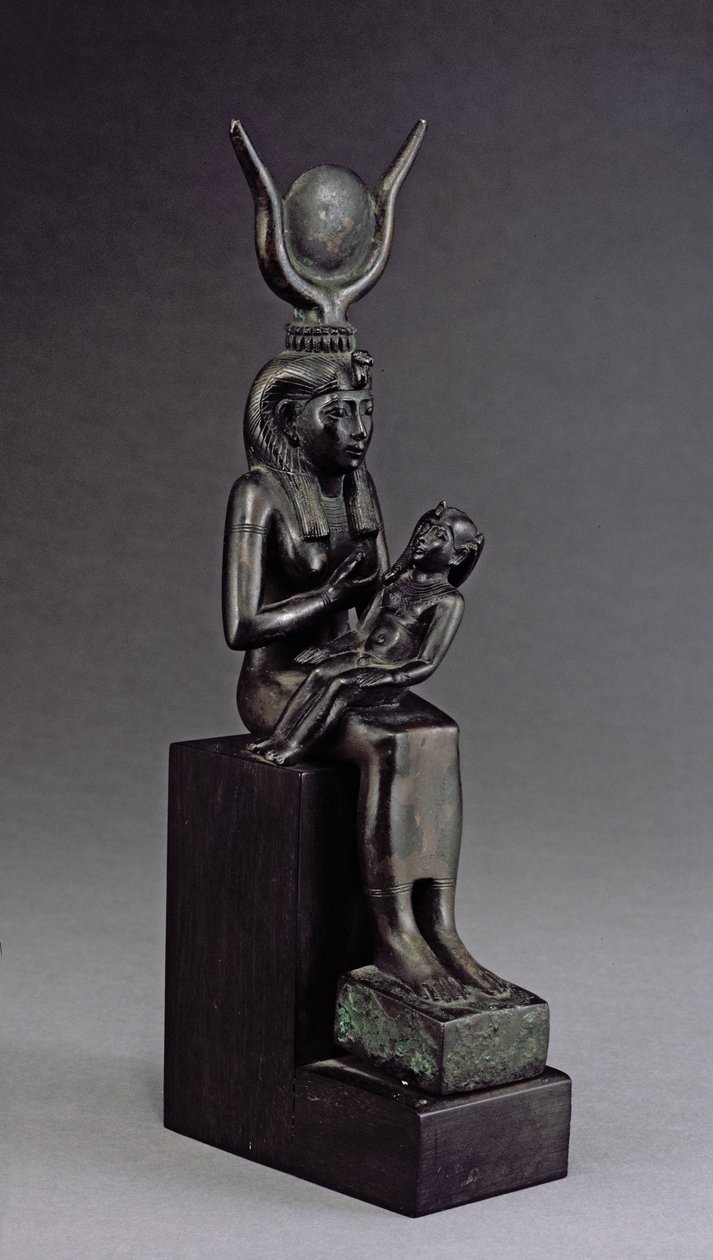 Jumalatar Isis, joka imee Horusta, myöhäinen kausi (pronssi) tekijältä Egyptian 26th Dynasty