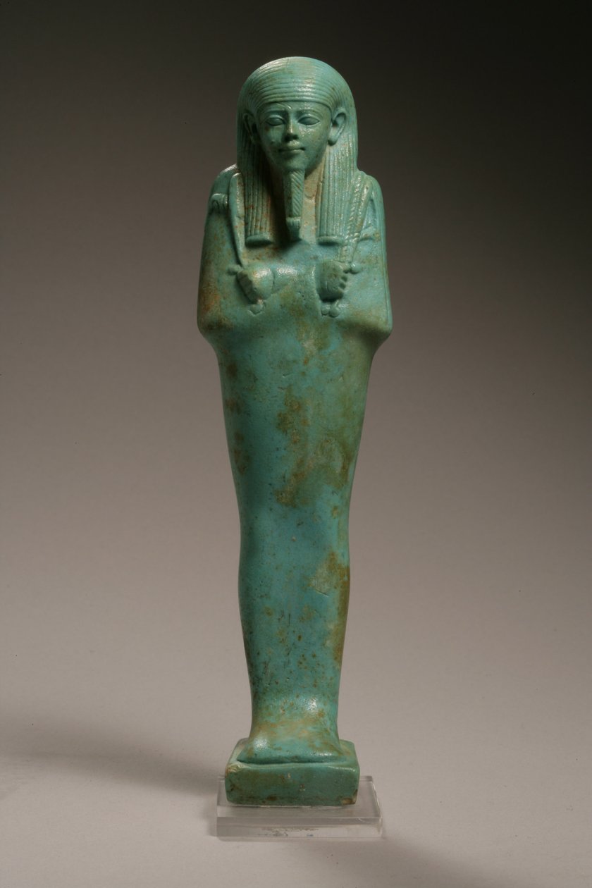 Ushabti-hahmo Hekaemsafille, laivaston amiraalille, Amasisin hallituskaudella, 570-526 eKr. (fajansi) (katso kääntöpuoli 270355) tekijältä Egyptian 26th Dynasty