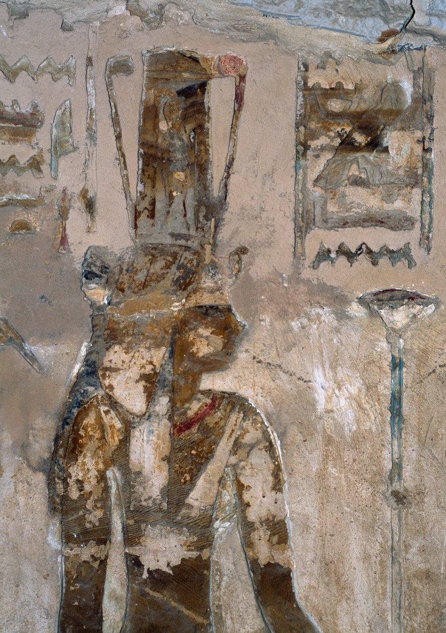 Seinämaalauksia, Ain El Meftlan temppeli, Bahariya Oasis, Giza, Egypti, 26. dynastia (663-525 eKr.), Yksityiskohta tekijältä Egyptian 26th Dynasty
