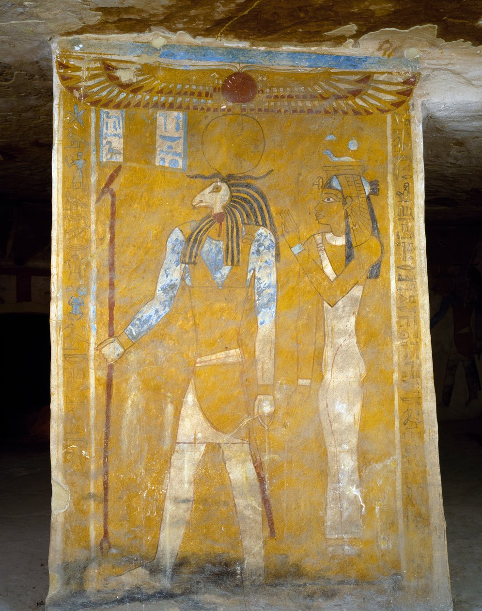 Seinämaalauksia Pa Nentwyn haudasta, Bahariya Oasis, Giza, Egypti. Egyptin sivilisaatio, 26. dynastia, 663-525 eKr. tekijältä Egyptian 26th Dynasty
