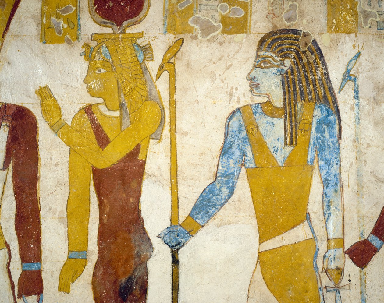 Seinämaalauksia Pa Nentwyn haudasta, Bahariya Oasis, Giza, Egypti. Egyptin sivilisaatio, 26. dynastia, 663-525 eKr. tekijältä Egyptian 26th Dynasty