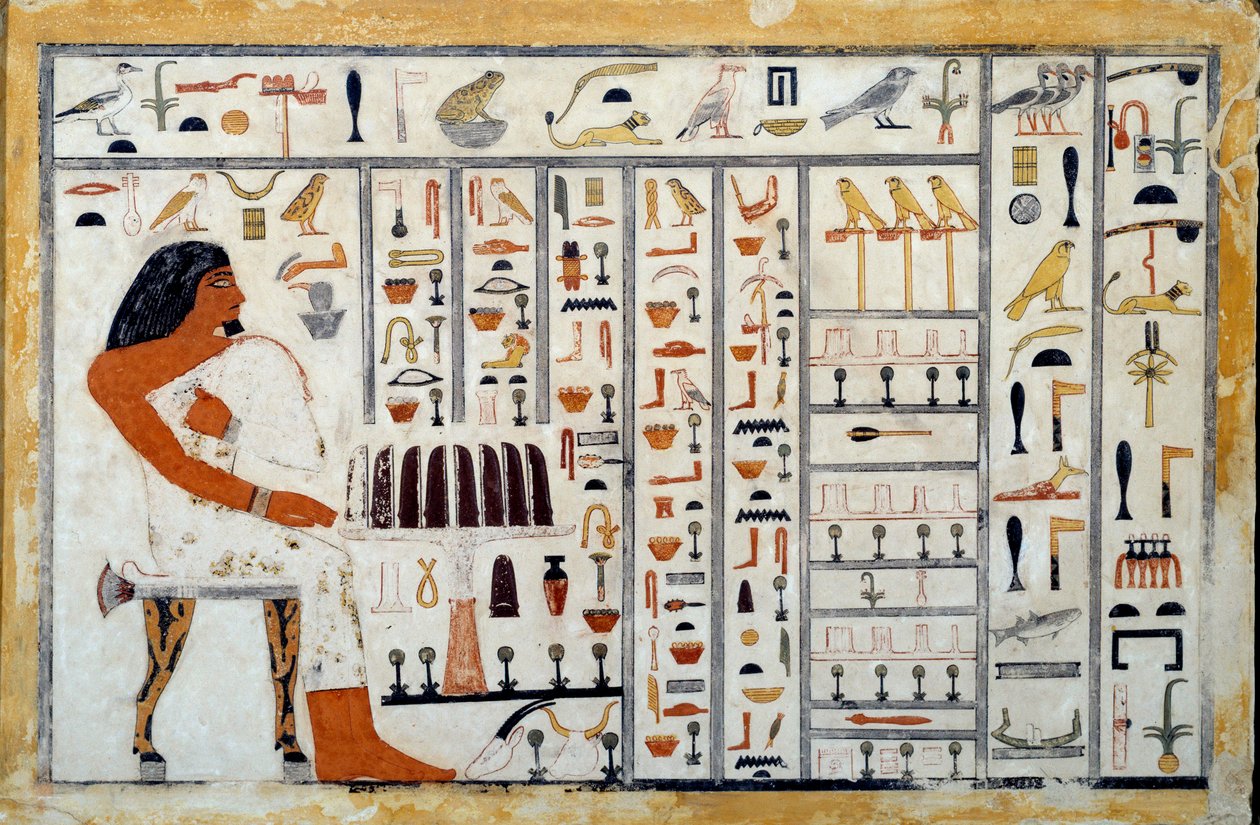 Egyptiläinen antiikki: Prinssi Oupemnefretin kalkkikivistele. Hän on kuninkaallisten kirjanoppineiden ylläpitäjä. 4. Berkeley-dynastia, Phoebe Hearst Museum tekijältä Egyptian 4th Dynasty