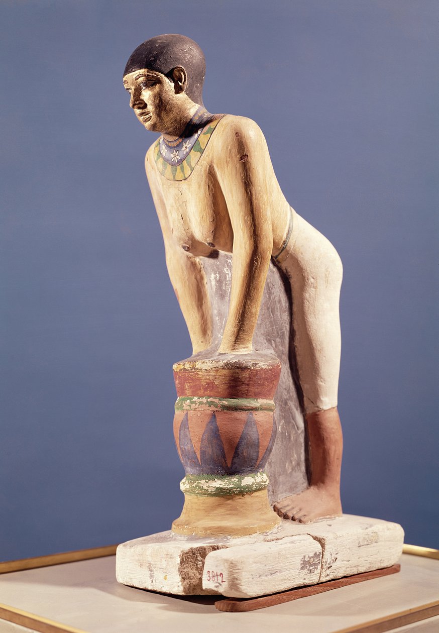 Olutta tekevän naisen malli, Old Kingdom (monivärinen kivi) tekijältä Egyptian 5th Dynasty
