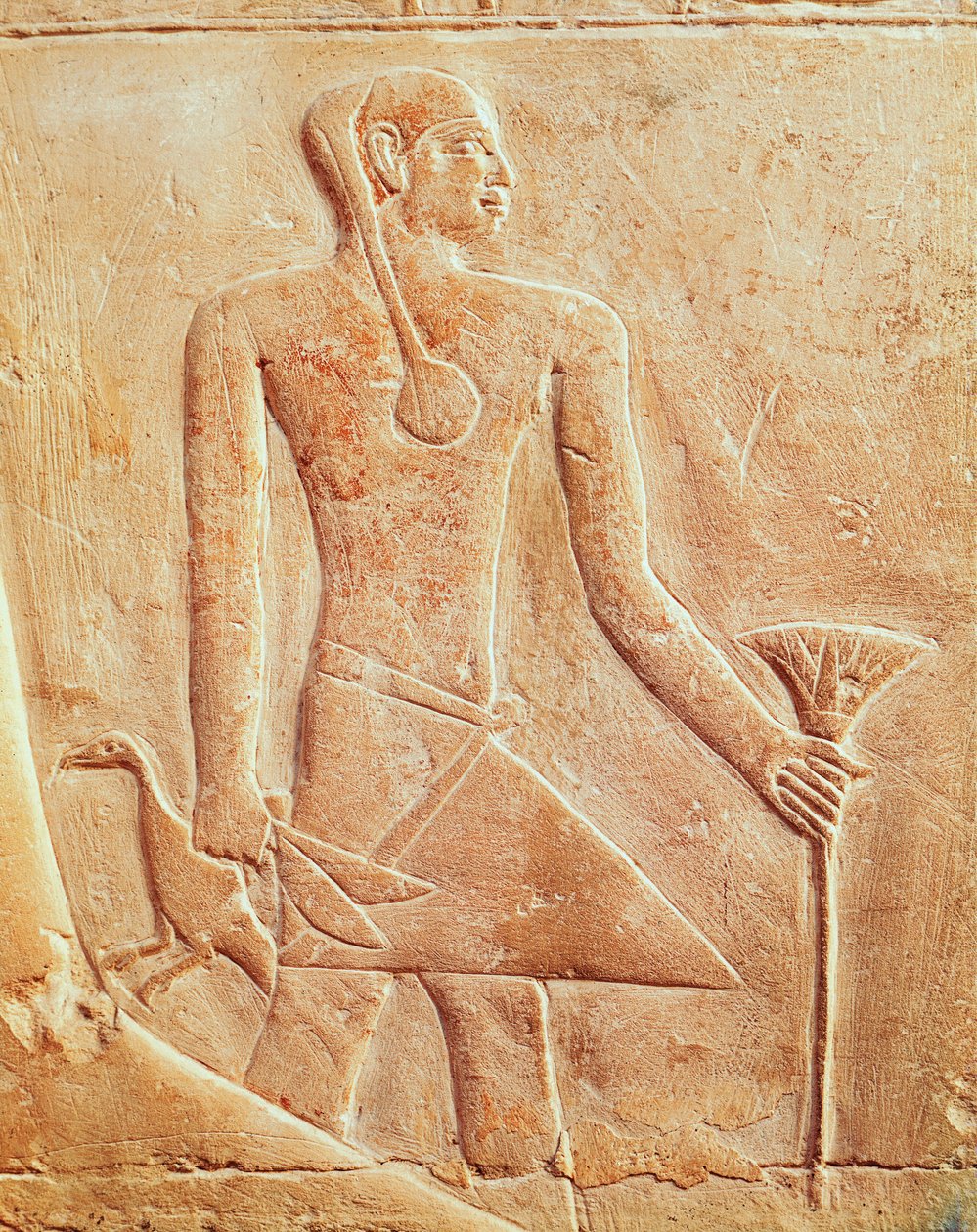 Palvelija ja lintu, helpotus tekijältä Egyptian 5th Dynasty