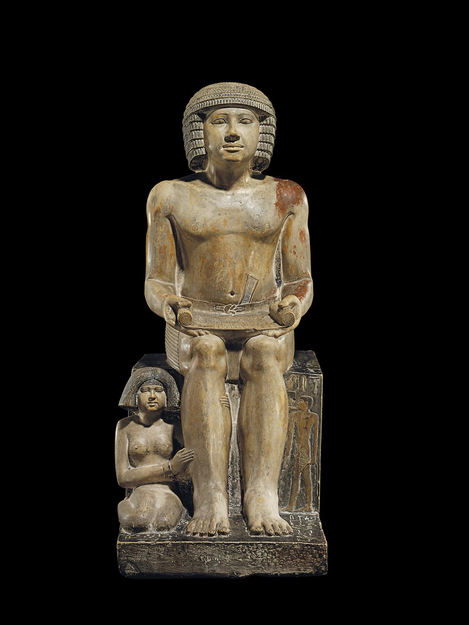 Patsas kirjanoppineiden tarkastaja Sekhemkalle, noin 2400-2300 eaa. tekijältä Egyptian 5th Dynasty