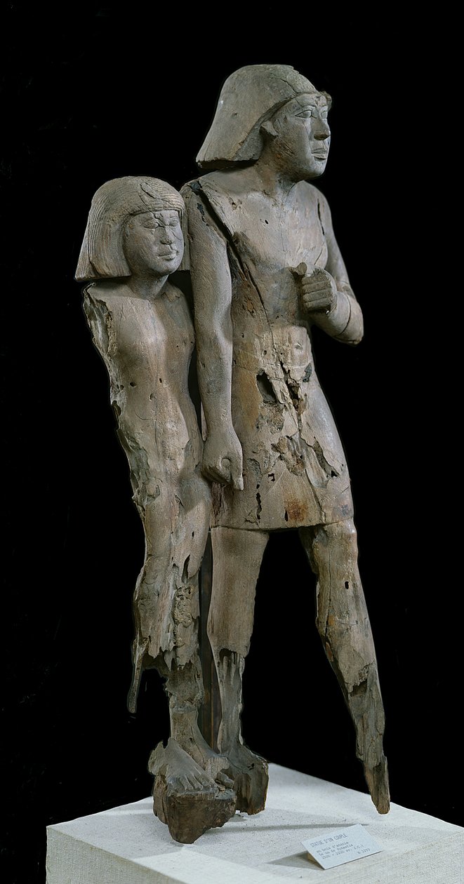 Nimetön pariskunta, joka tunnetaan nimellä Memphis Couple, Old Kingdom (akasiapuu) (katso myös 105656) tekijältä Egyptian 6th Dynasty