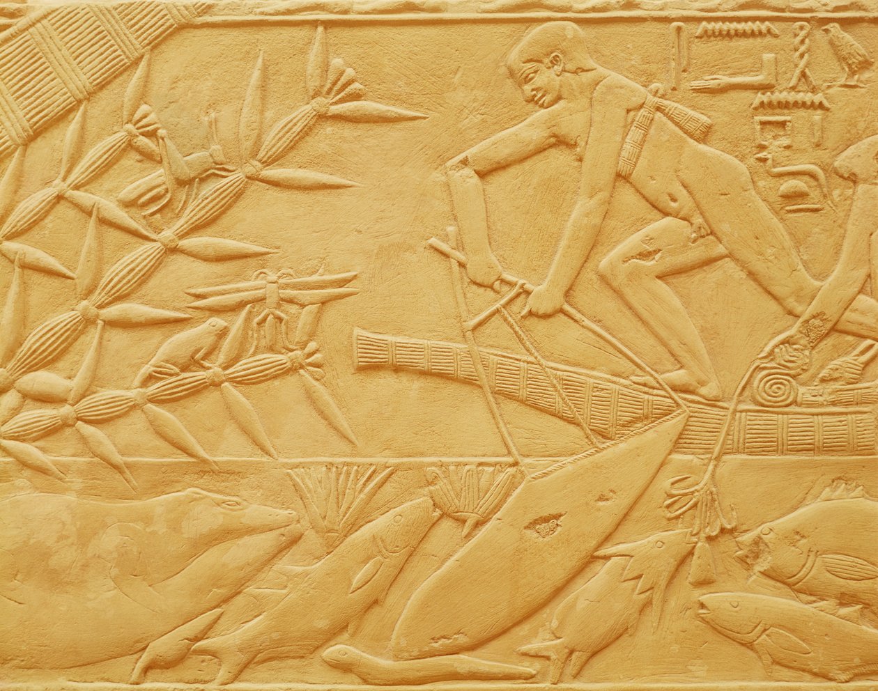 Kalastuskohtaus, Kagemnin Mastaba, Vanha kuningaskunta (kalkkikivi) tekijältä Egyptian 6th Dynasty