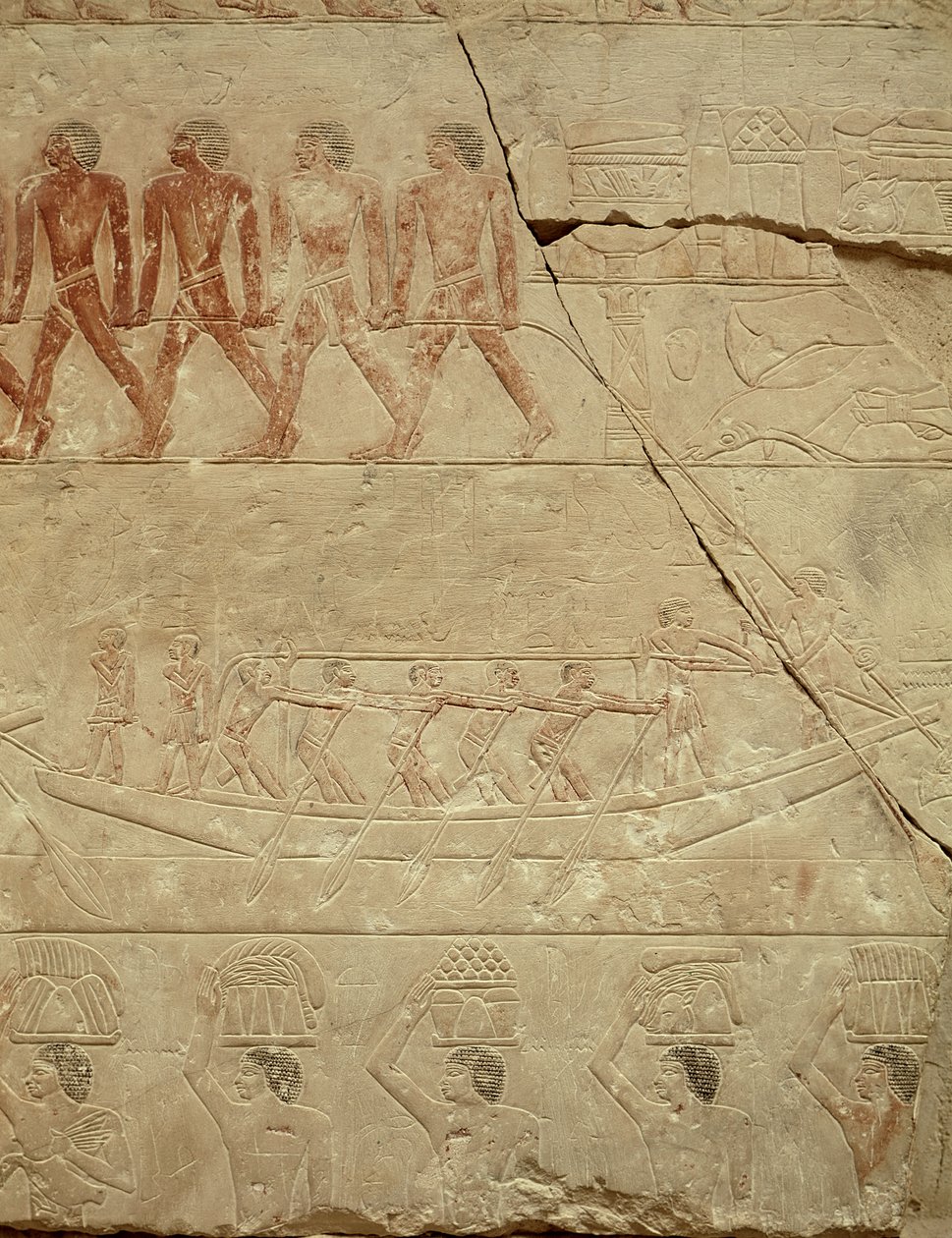Veneen hinaus, Mererukan Mastabasta, Vanhasta kuningaskunnasta (maalattu kalkkikivi) tekijältä Egyptian 6th Dynasty