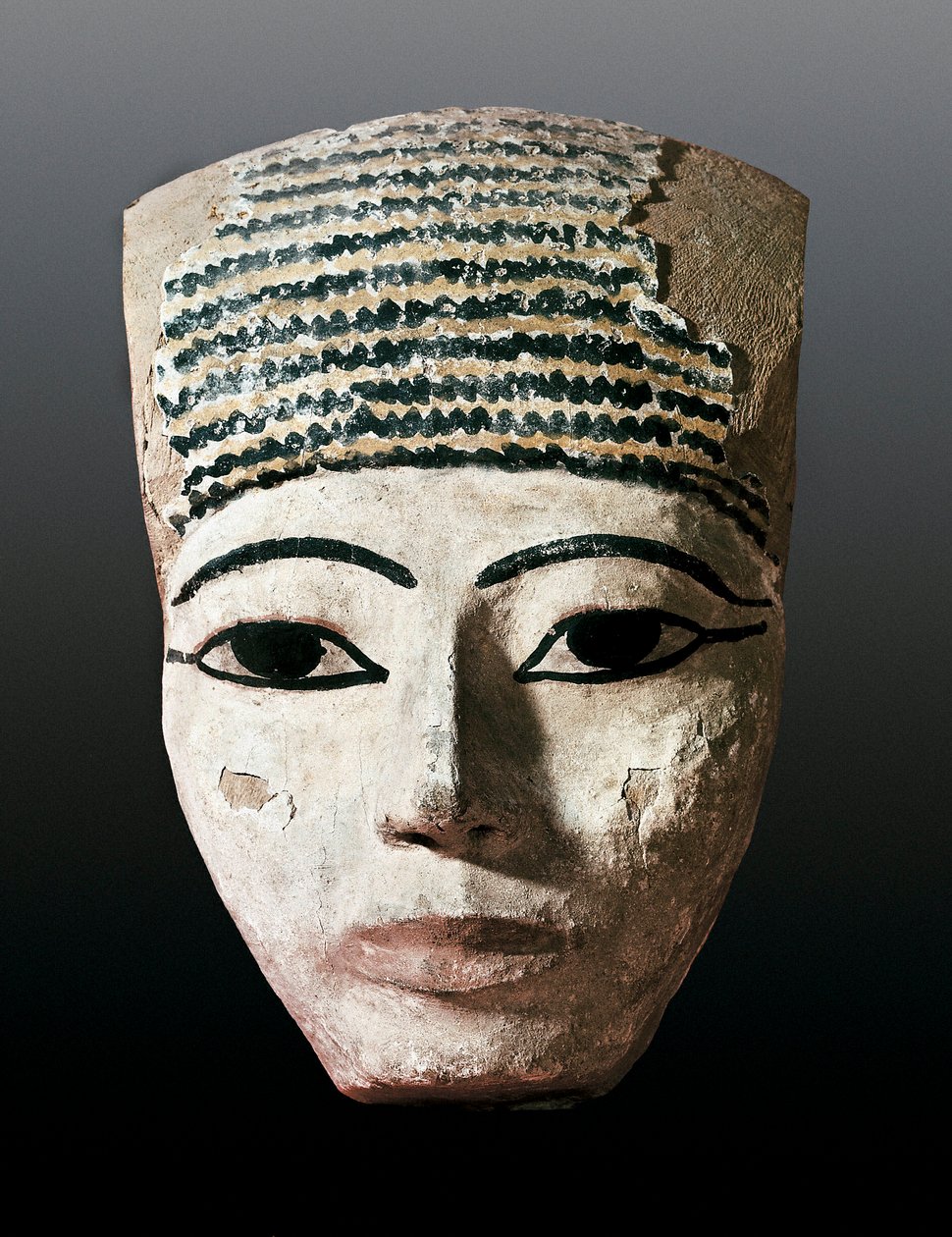 Muinainen Egypti: Muotokuva egyptiläiselle sarkofagille. 1600-1200-luvulla JC. Monivärinen puinen kaiverrus. Montserratin monistrol, Montserrat-museo. tekijältä Egyptian Egyptian