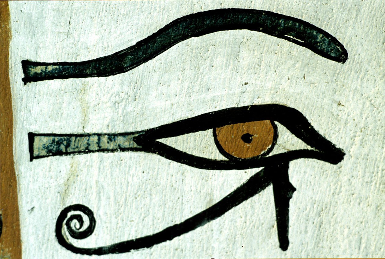 Muinainen Egypti, seinämaalaus, , Horuksen silmä, Sennedjemin hauta, Thebe, Deir el Medina tekijältä Egyptian Egyptian