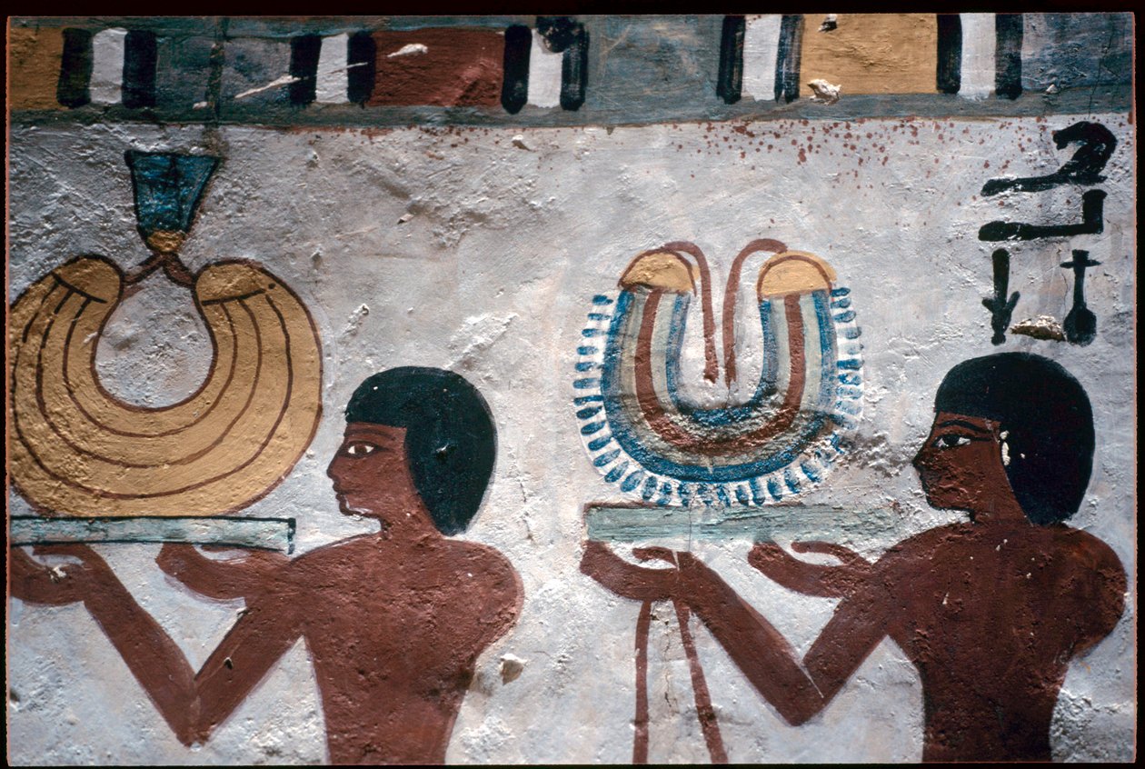 Muinainen Egypti, seinämaalaus, Sennuferin hauta, Aatelisten hauta, Thebe, Thebes tekijältä Egyptian Egyptian
