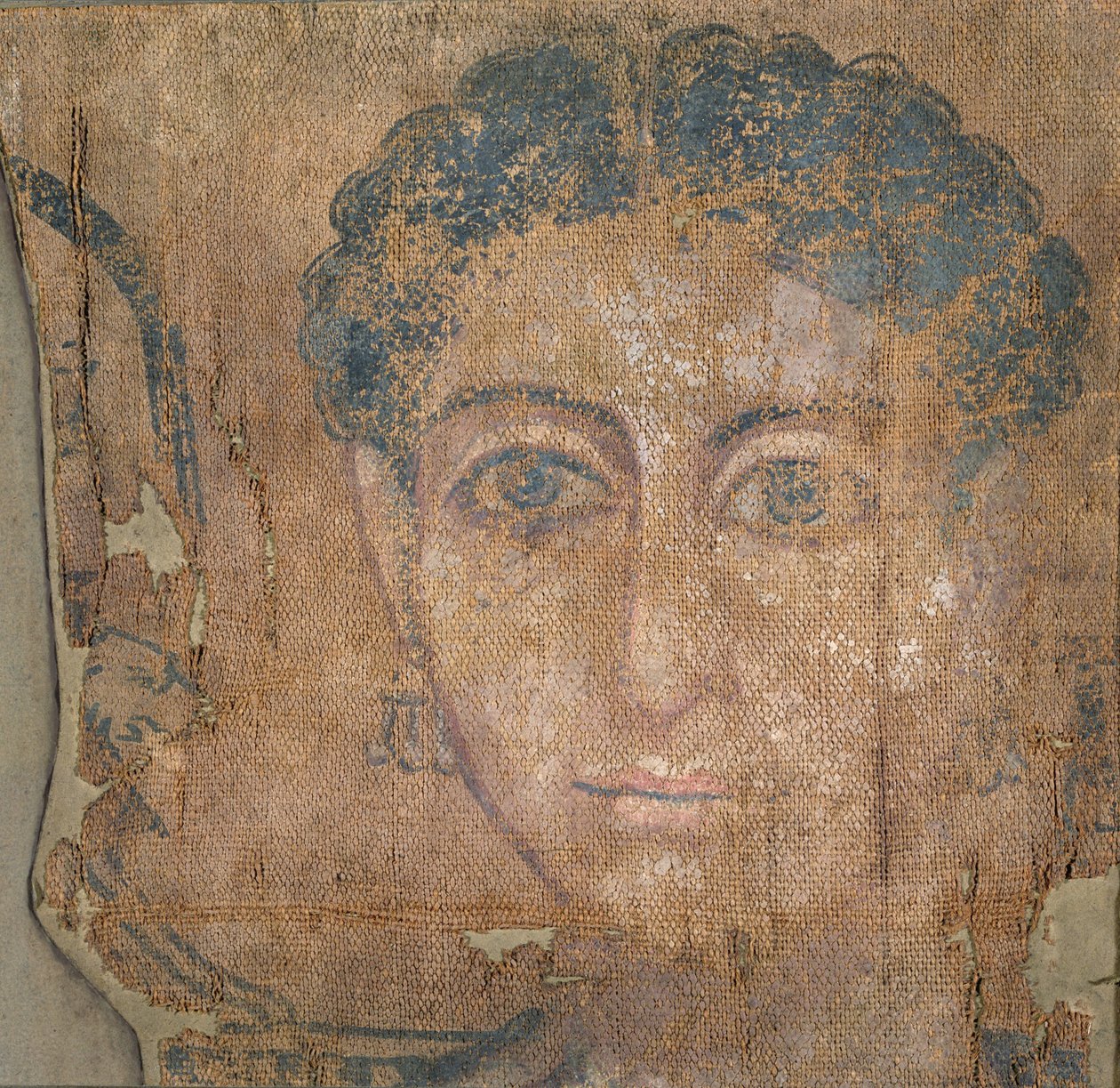 Nuoren naisen pää, n.100-300 (tempera pellavalle) tekijältä Egyptian Egyptian