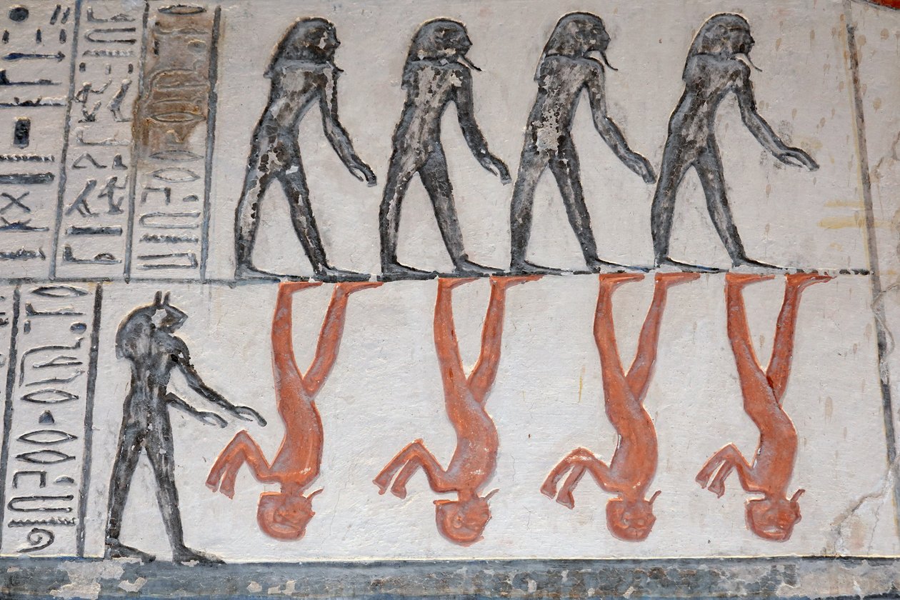 Hieroglyfi, Ramses IX:n hauta, Luxorissa. tekijältä Egyptian Egyptian