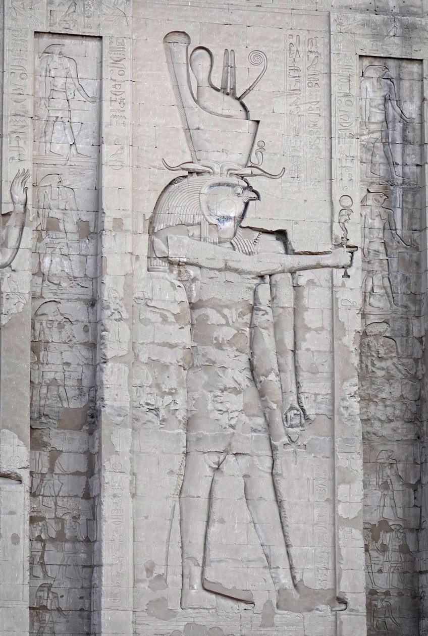 Horus, Pschentin päähine, Horuksen temppeli, Edfu tekijältä Egyptian Egyptian