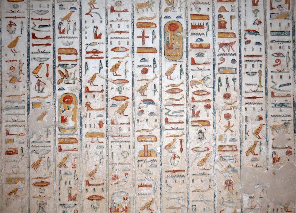 Seinähieroglyfi, Kuninkaiden laakso, Luxor tekijältä Egyptian Egyptian