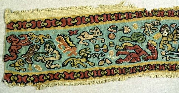 Monivärinen tekstiili, egyptiläinen, koptilainen kausi 4.-1100-luvulla (kuvakudos) tekijältä Egyptian Egyptian
