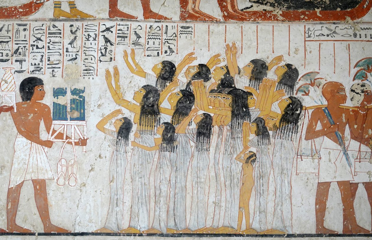 Hautajaiskulkueen kohtaus, Ramosen hauta tekijältä Egyptian Egyptian