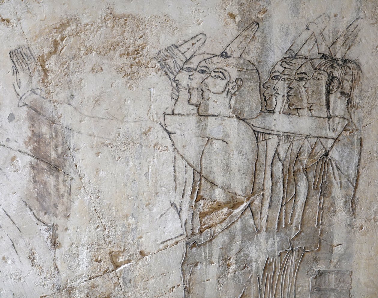 Luonnospiirros miesryhmästä, Ramosen hauta tekijältä Egyptian Egyptian
