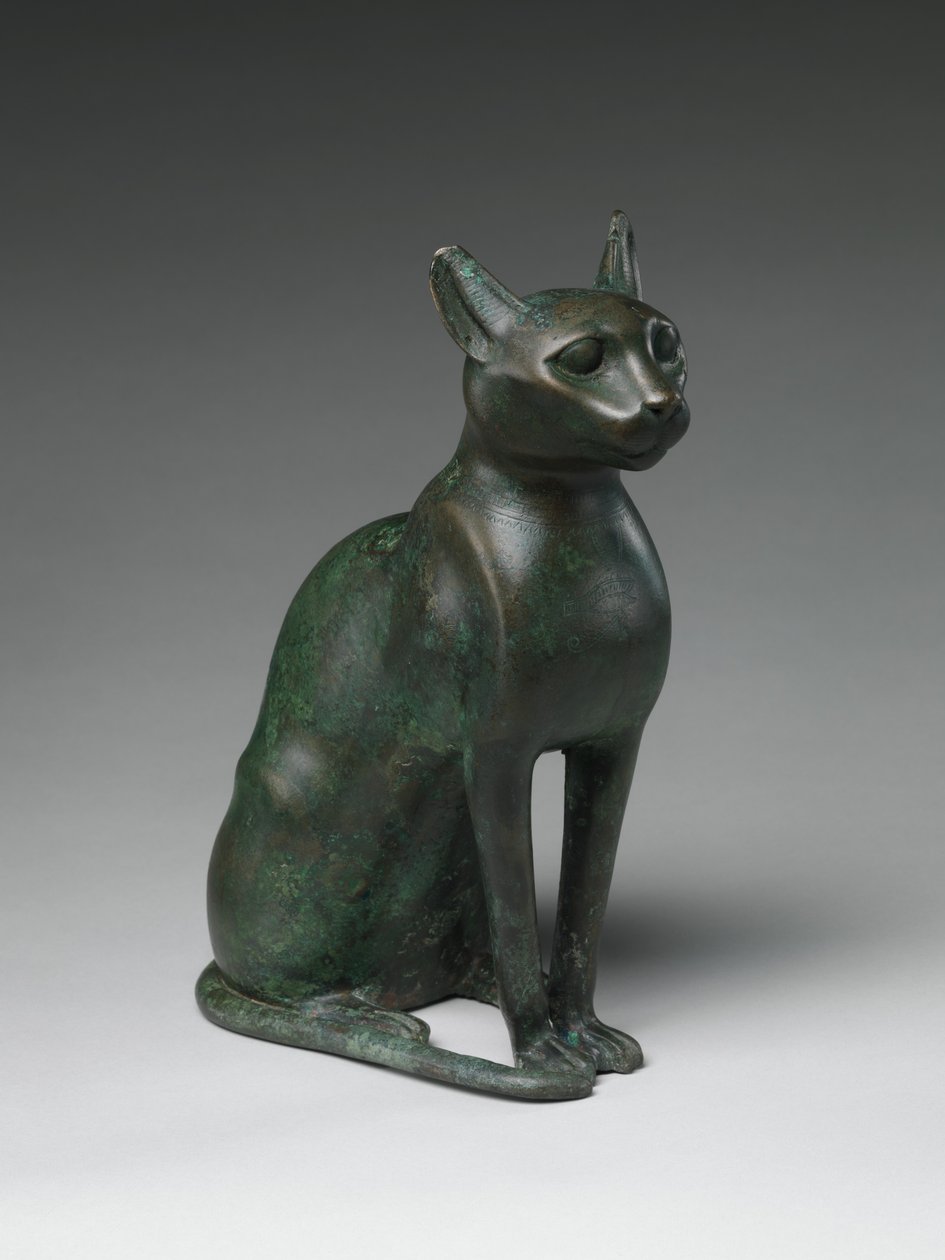 Kissapatsas, joka on tarkoitettu sisältämään muumioitunut kissa, 332-30 eKr (lyijyä pronssi) tekijältä Egyptian Ptolemaic Period