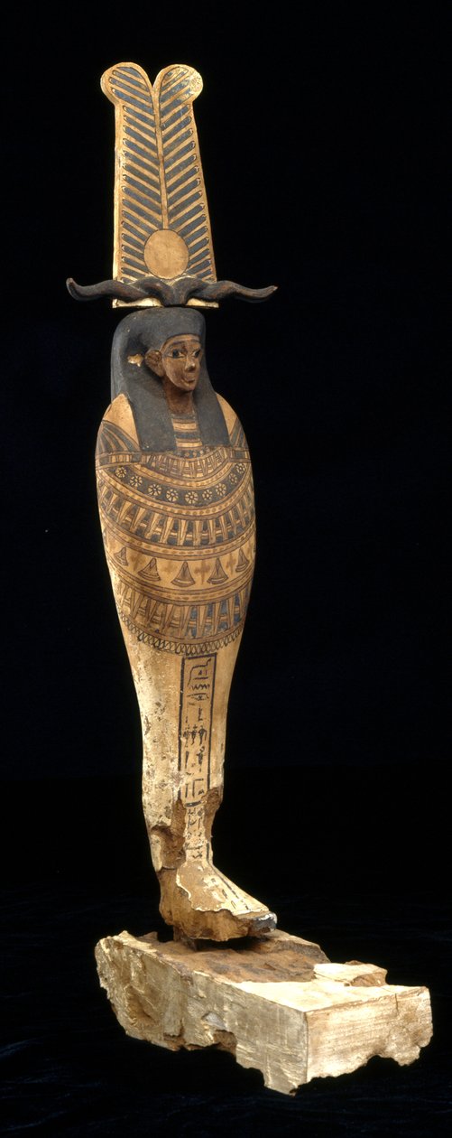 Figuuri Ptah-Sokar-Osiris, 332-30 eKr. (puu, monivärinen ja kulta) tekijältä Egyptian Ptolemaic Period