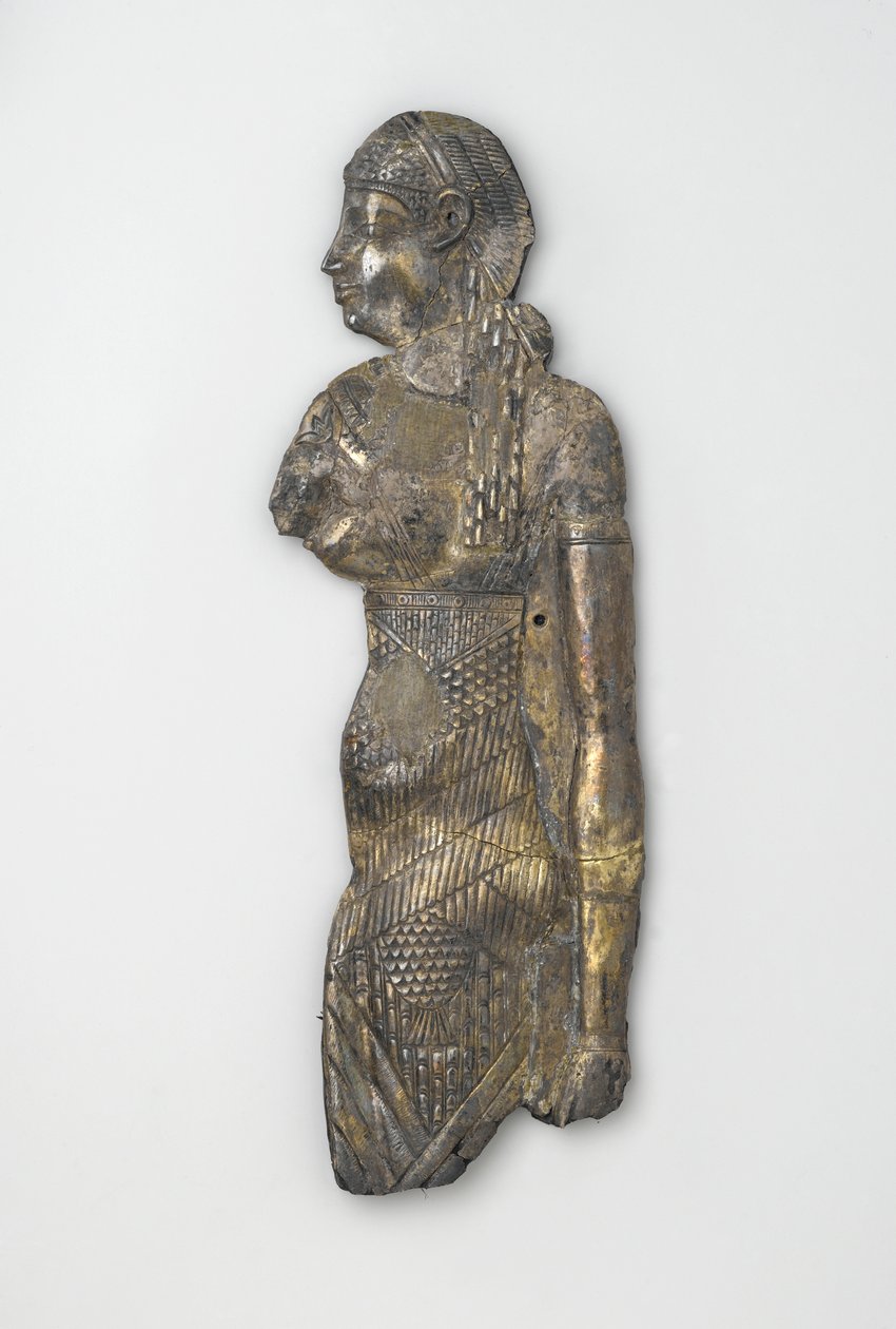 Paneeli, joka kuvaa naishahmoa, mahdollisesti 1. vuosisadalta eKr. (kullattua hyllyhopeaa) tekijältä Egyptian Ptolemaic Period
