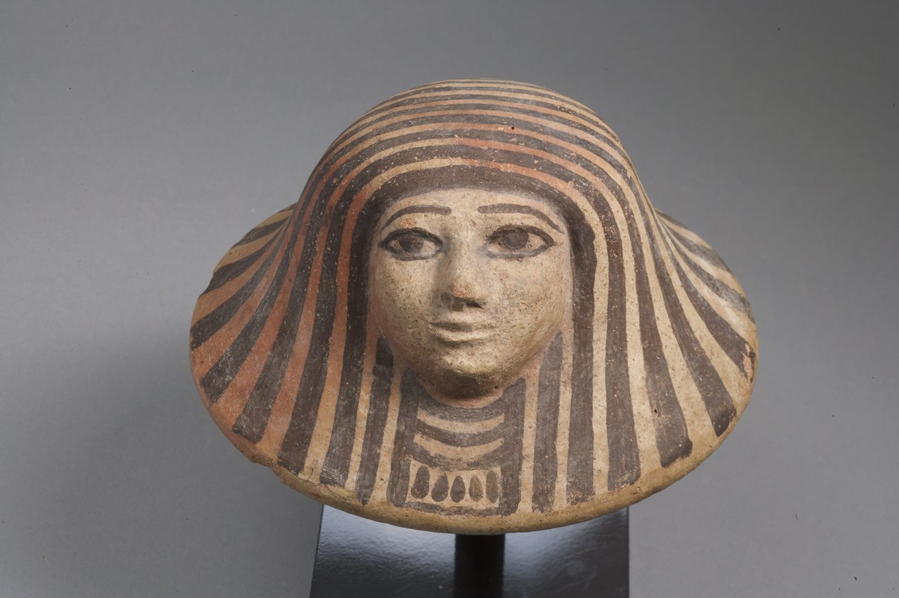 Canopic purkin kansi, New Kingdom (terrakotta) tekijältä Egyptian School
