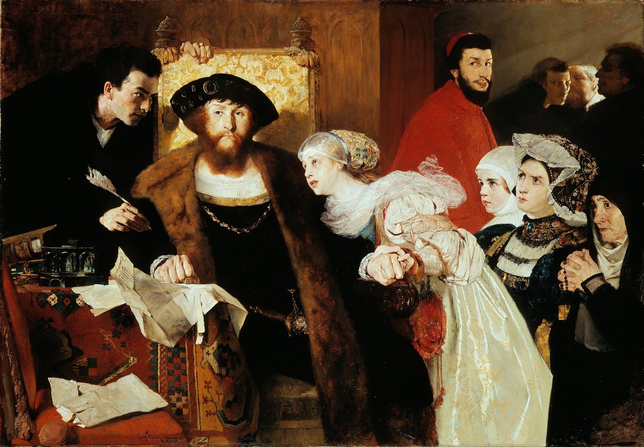 Christian II allekirjoittaa Torben Oxen kuolemantuomion tekijältä Hjalmer Eilif Emanuel Peterssen