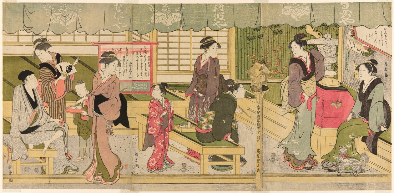 Naniwayan etuhuone (Naniwaya misesaki) tekijältä Eishōsai Chōki