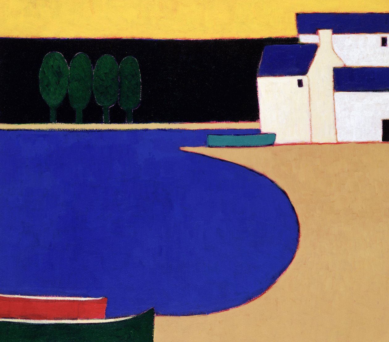Bay lähellä Ste. Marie, Bretagne, 2004 (akryyli paperille) tekijältä Eithne Contemporary Artist Donne