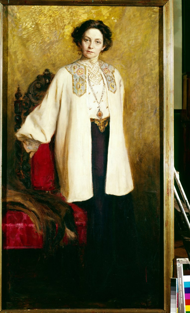 Näyttelijä Vera Komissarjevskaja (Komissarzhevskaya) (1864-1910) muotokuva. Ekaterina Sergeevna Zarudnaya Kavosin (1862-1918) maalaus, öljy kankaalle, noin 1906. Venäläinen taide 1900-luku. Osavaltion keskus A. Bakhrushinin teatterimuseo, Moskova. tekijältä Ekaterina Sergeevna Zarudnaya Kavos