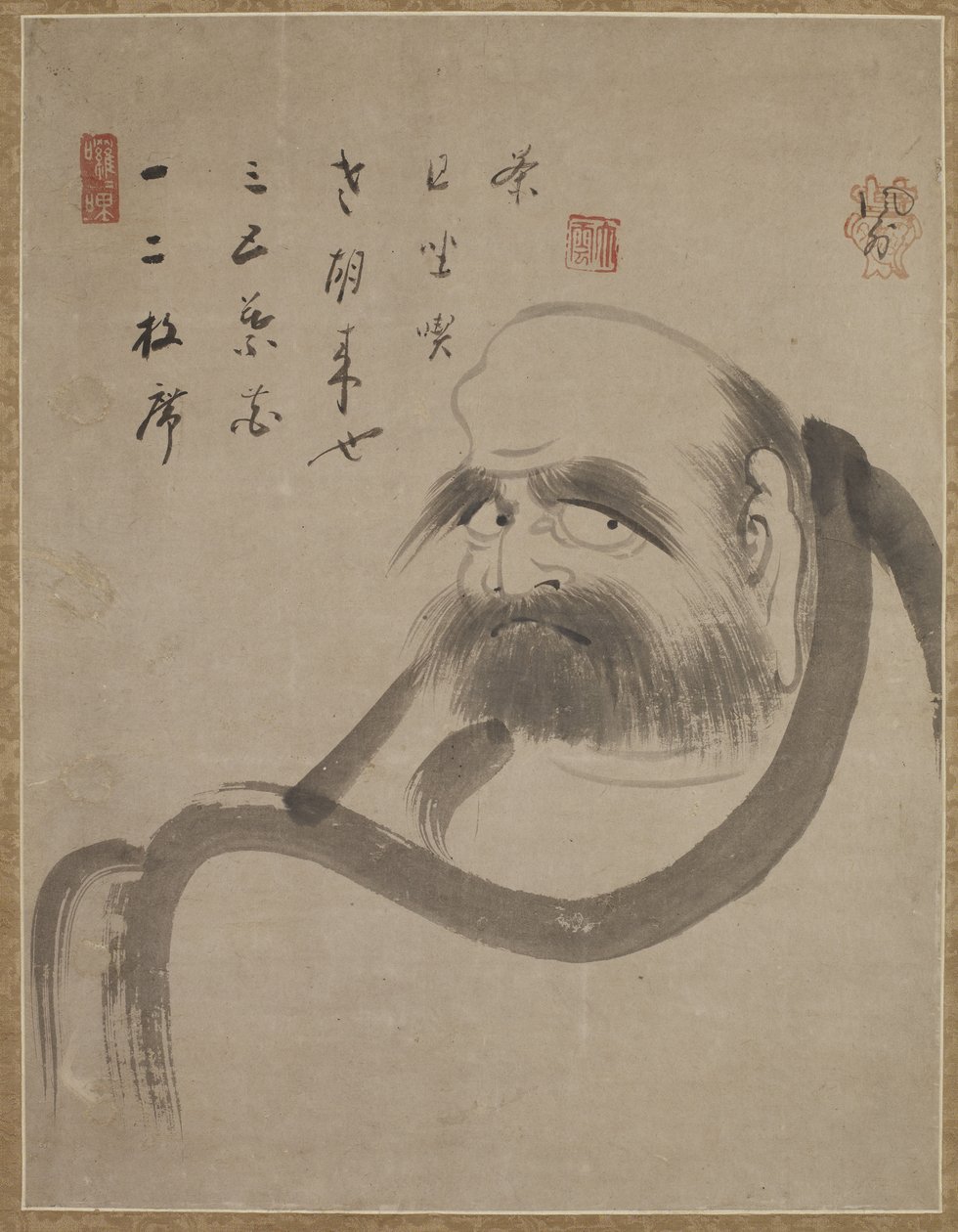 Bodhidharma, n. 1645 (muste paperille) tekijältä Ekun Fugai Ekun Fugai