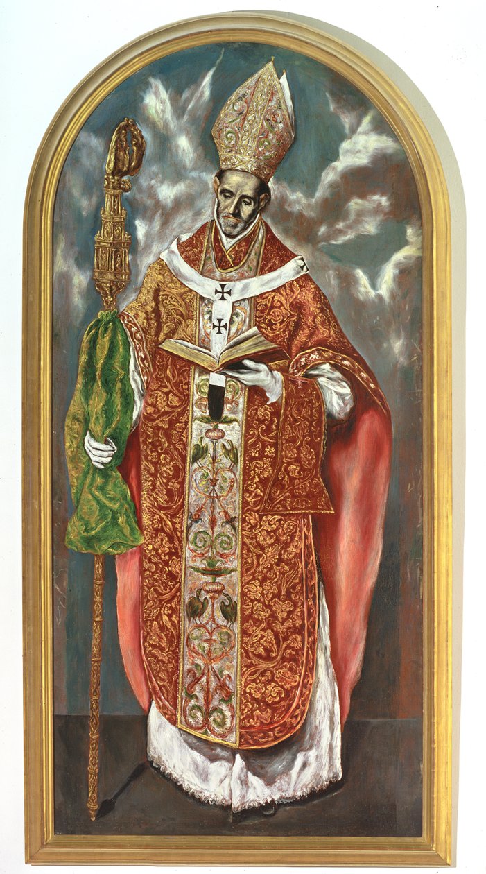 Pyhä Ildefonsus, kopio alkuperäisestä Escorialissa tekijältä El Greco