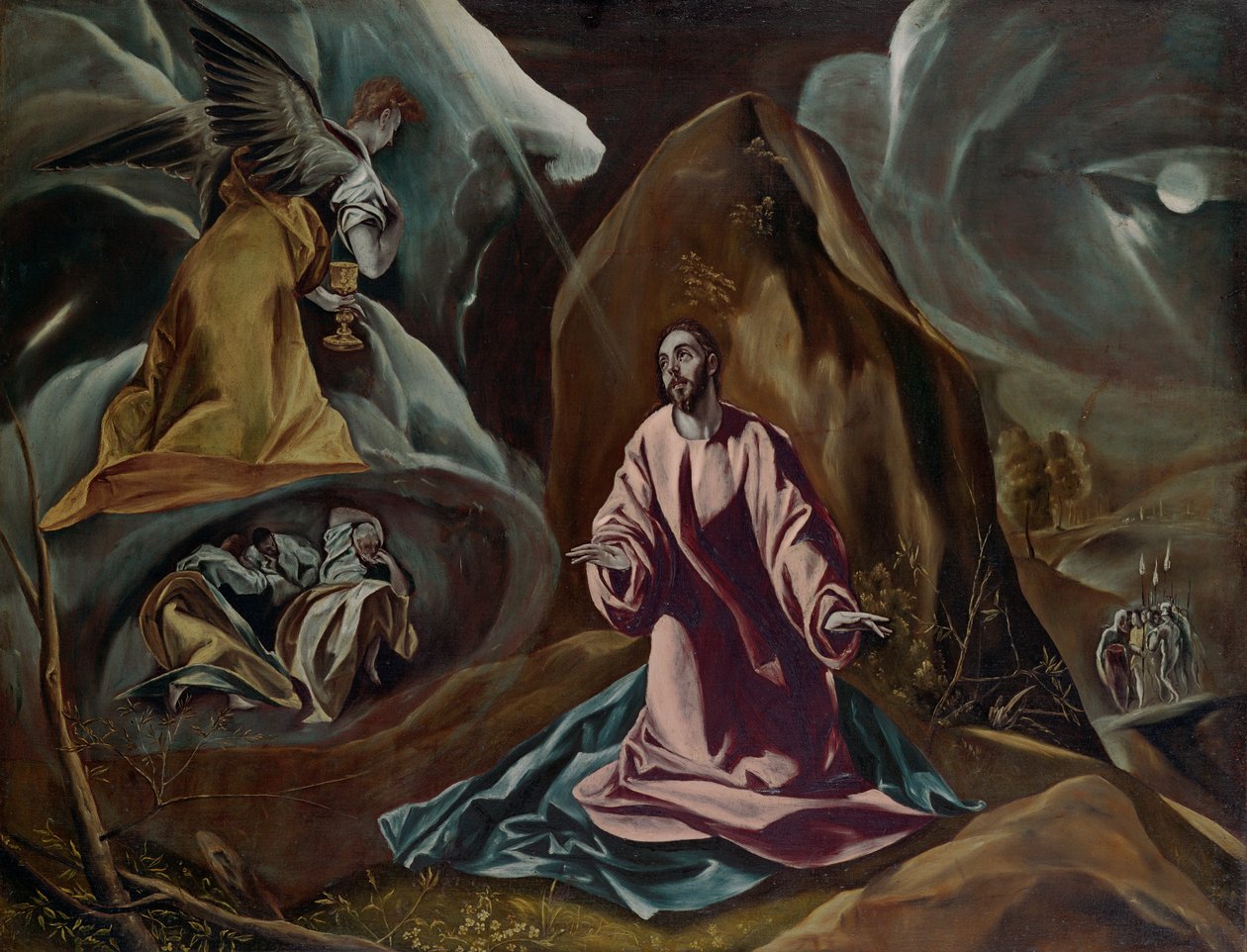 Agony in the Garden of Getsemanen, noin 1590-luku tekijältä El Greco