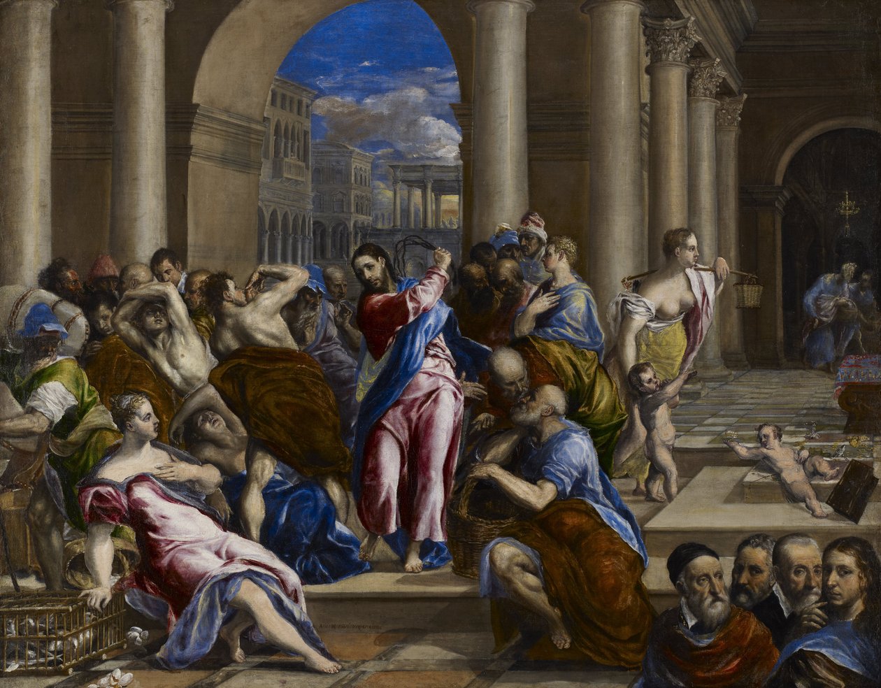 Kristus ajaa rahanvaihtajat temppelistä tekijältä El Greco
