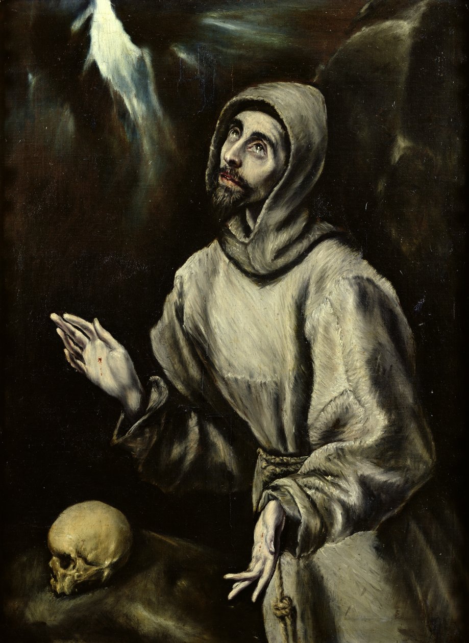 Pyhä Franciscus Assisilainen vastaanottamassa stigmat, n. 1595 tekijältä El Greco