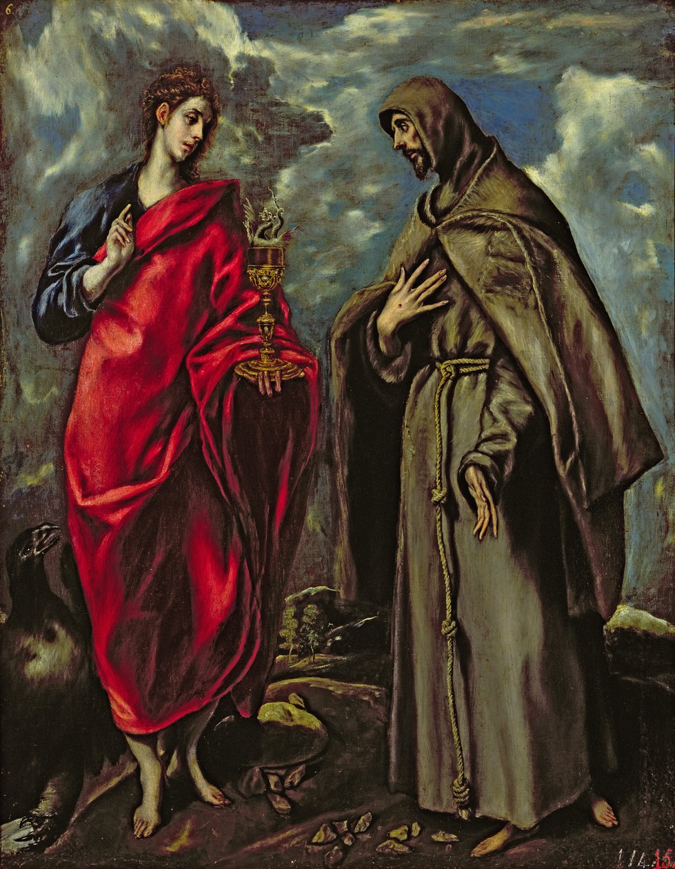 Pyhä Johannes evankelista ja pyhä Franciscus, n. 1600 tekijältä El Greco