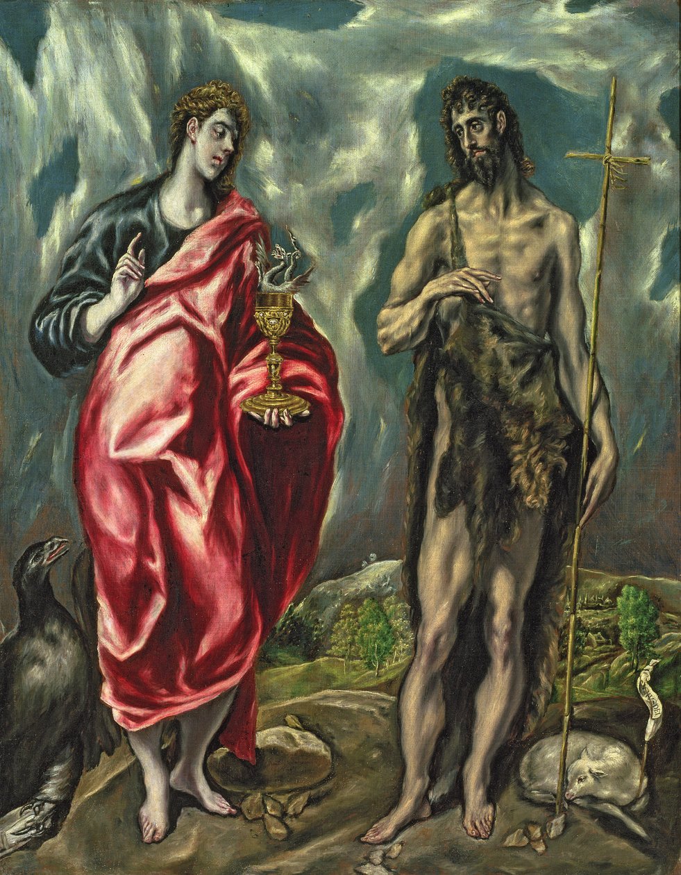 Pyhä Johannes Evankelista ja Pyhä Johannes Kastaja, 1605-1010 (katso lisätietoja 124312) tekijältä El Greco