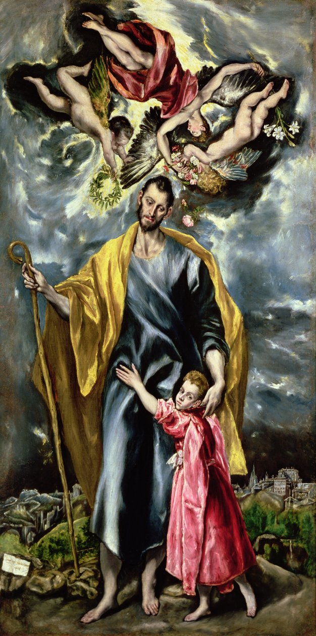 Pyhä Joosef ja Kristus-lapsi, 1597-1599 tekijältä El Greco
