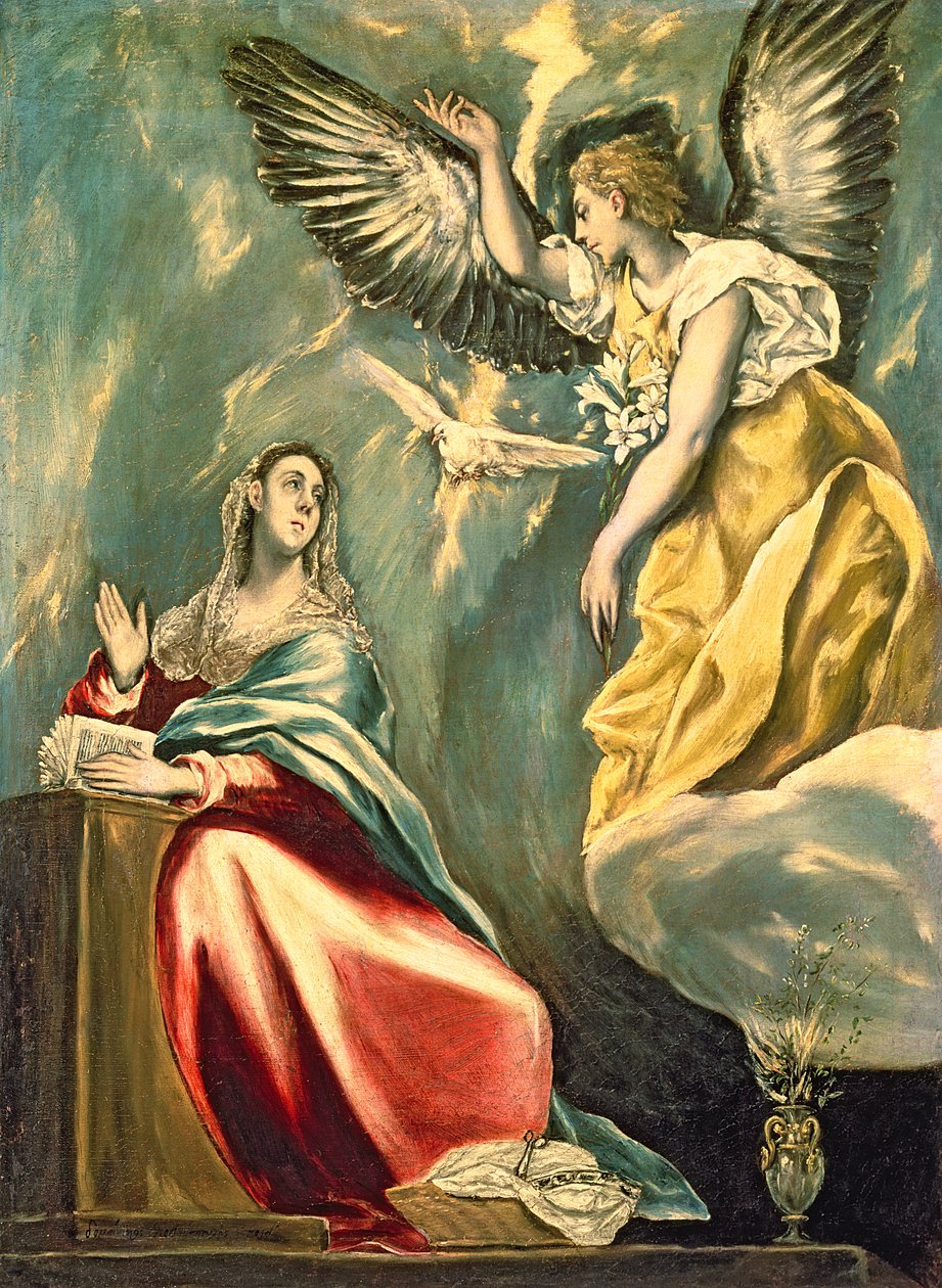 Anunciation, n. 1595-1600 tekijältä El Greco