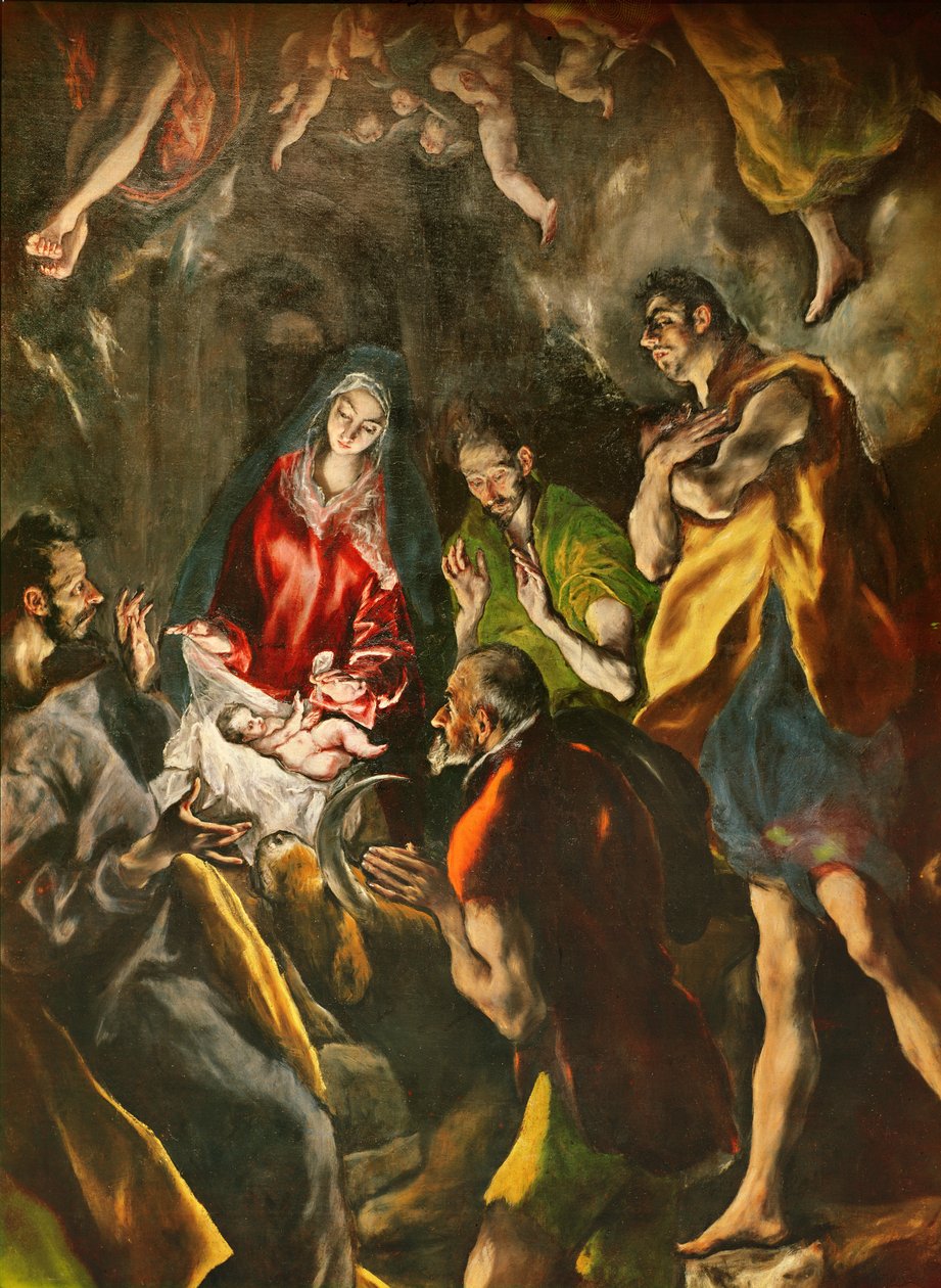 Kristuksen kaste (alaosan yksityiskohta), 1596-1600 tekijältä El Greco