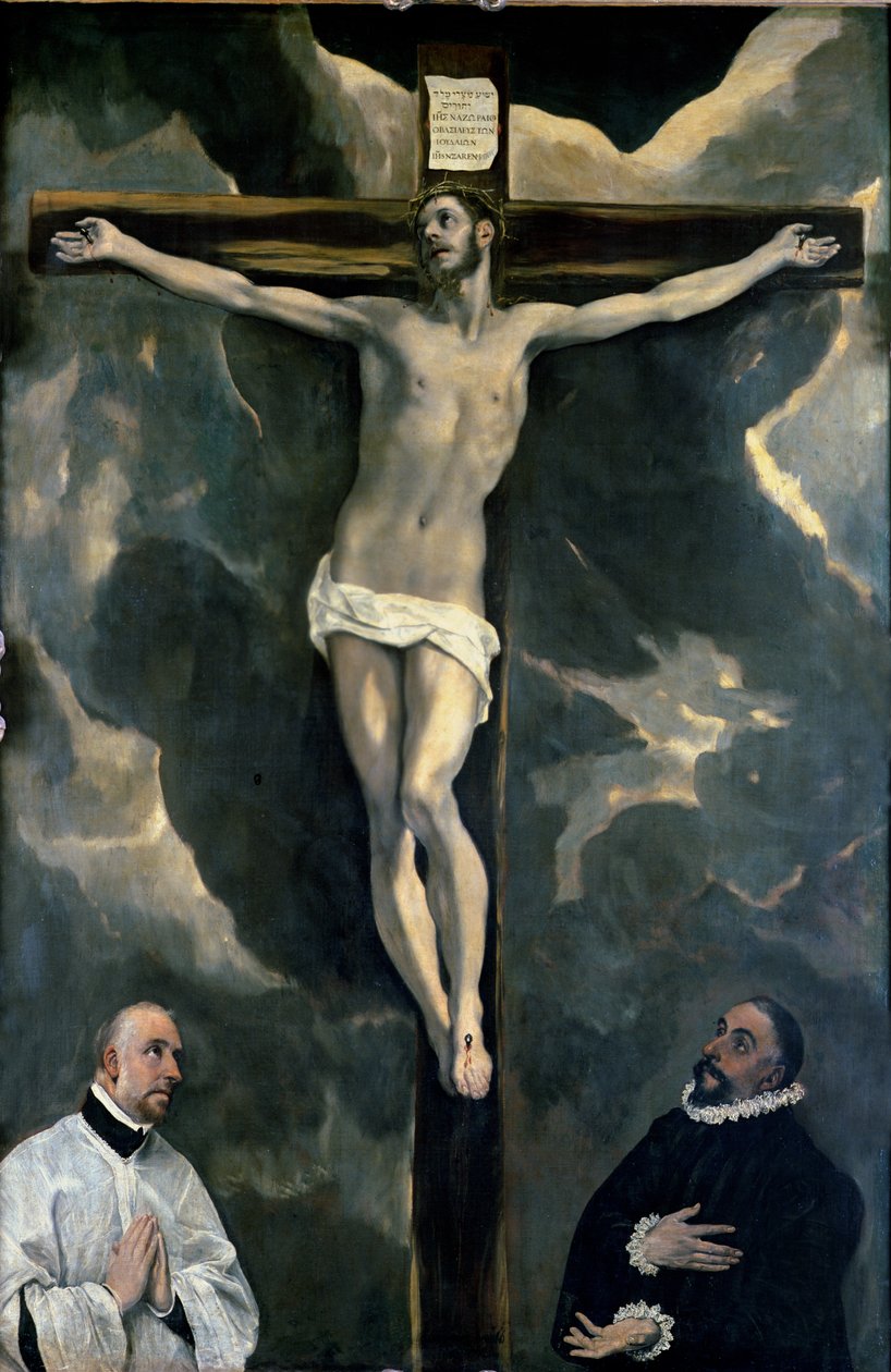 Ristiinnaulitseminen kahdella luovuttajalla, n. 1580 tekijältä El Greco