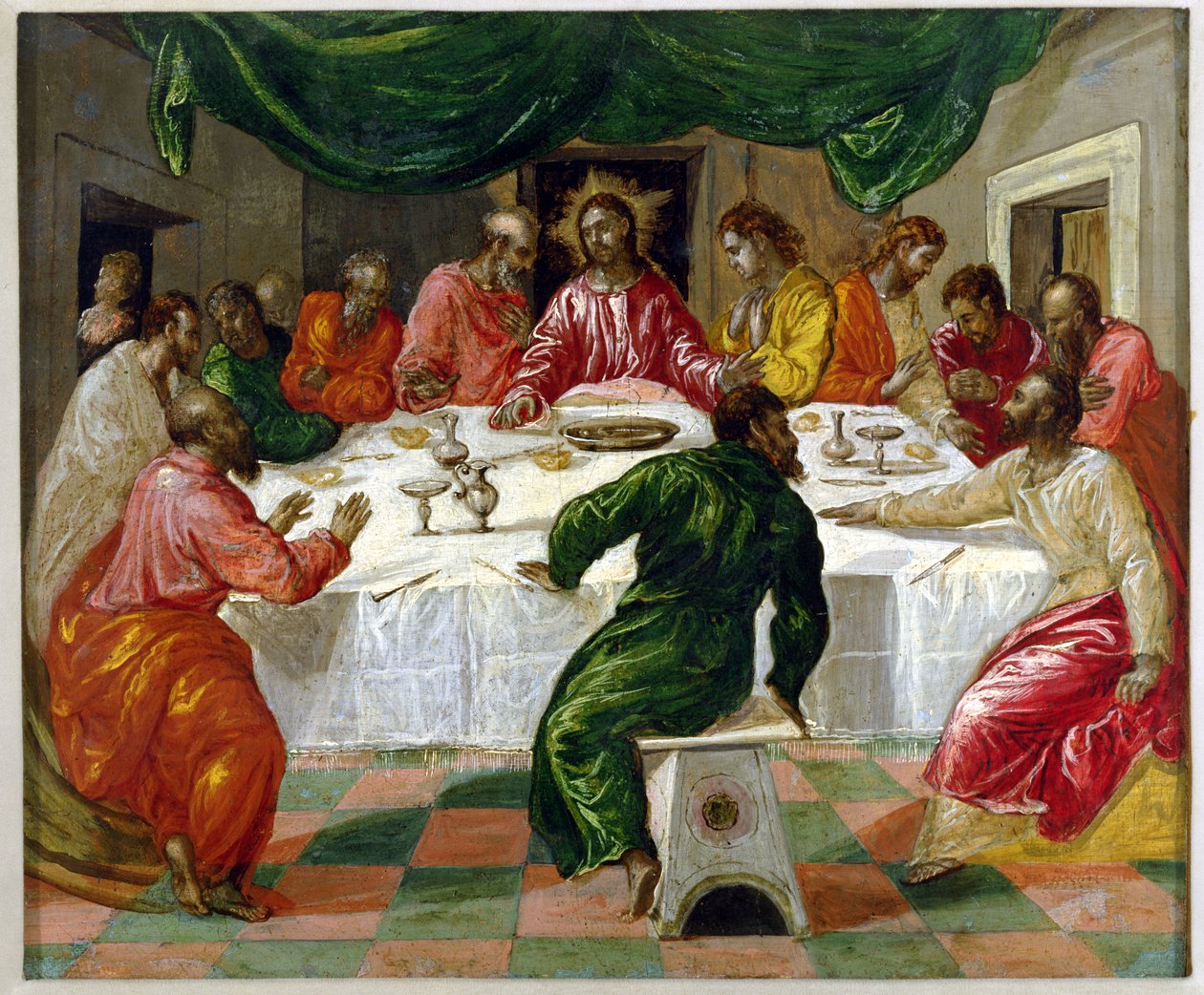 Viimeinen ehtoollinen, 1567-70 (tempera paneelissa) tekijältä El Greco