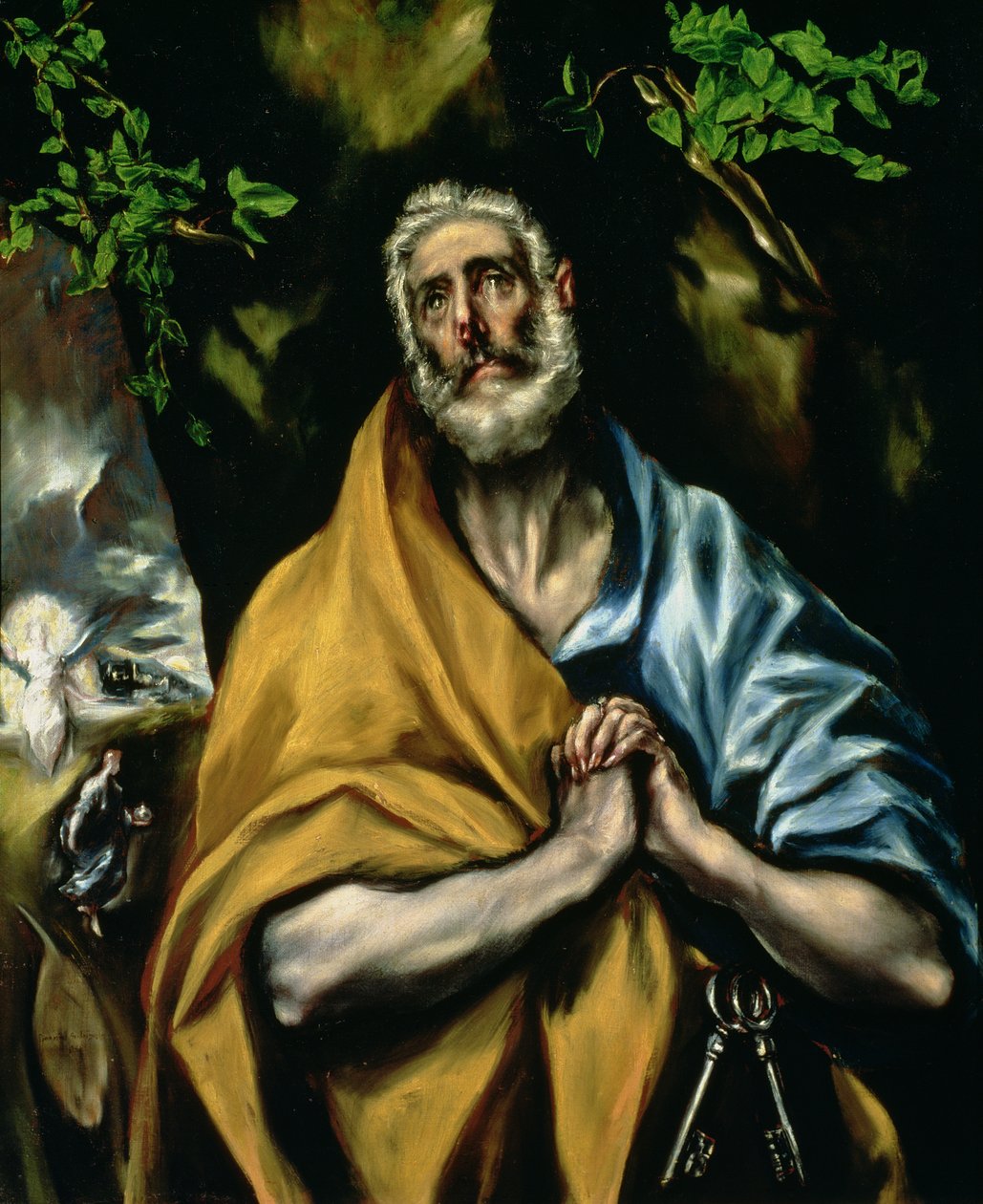 Pyhän Pietarin kyyneleet, noin 1605 tekijältä El Greco