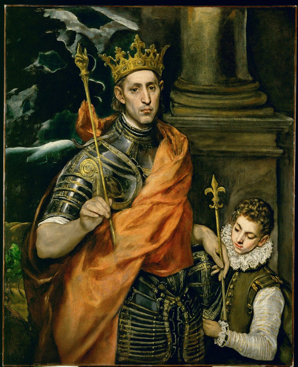 Saint Louis, roi de France et un page - Pyhä Ludvig, Ranskan kuningas, ja sivupoika ... tekijältä El (1541 1614) Greco