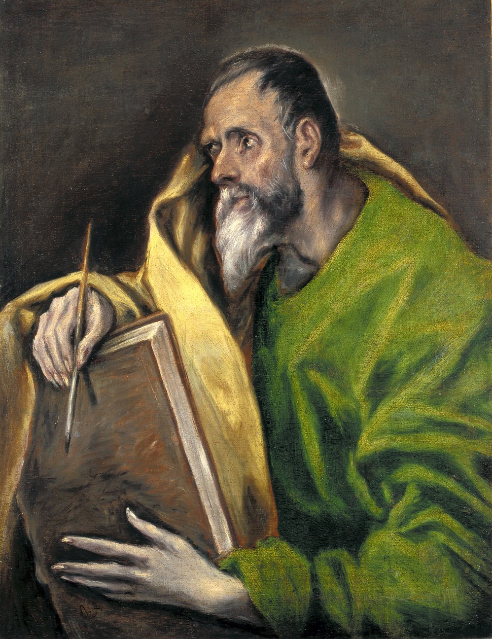 St. Luke (öljy kankaalle) tekijältä El (1541 1614) Greco