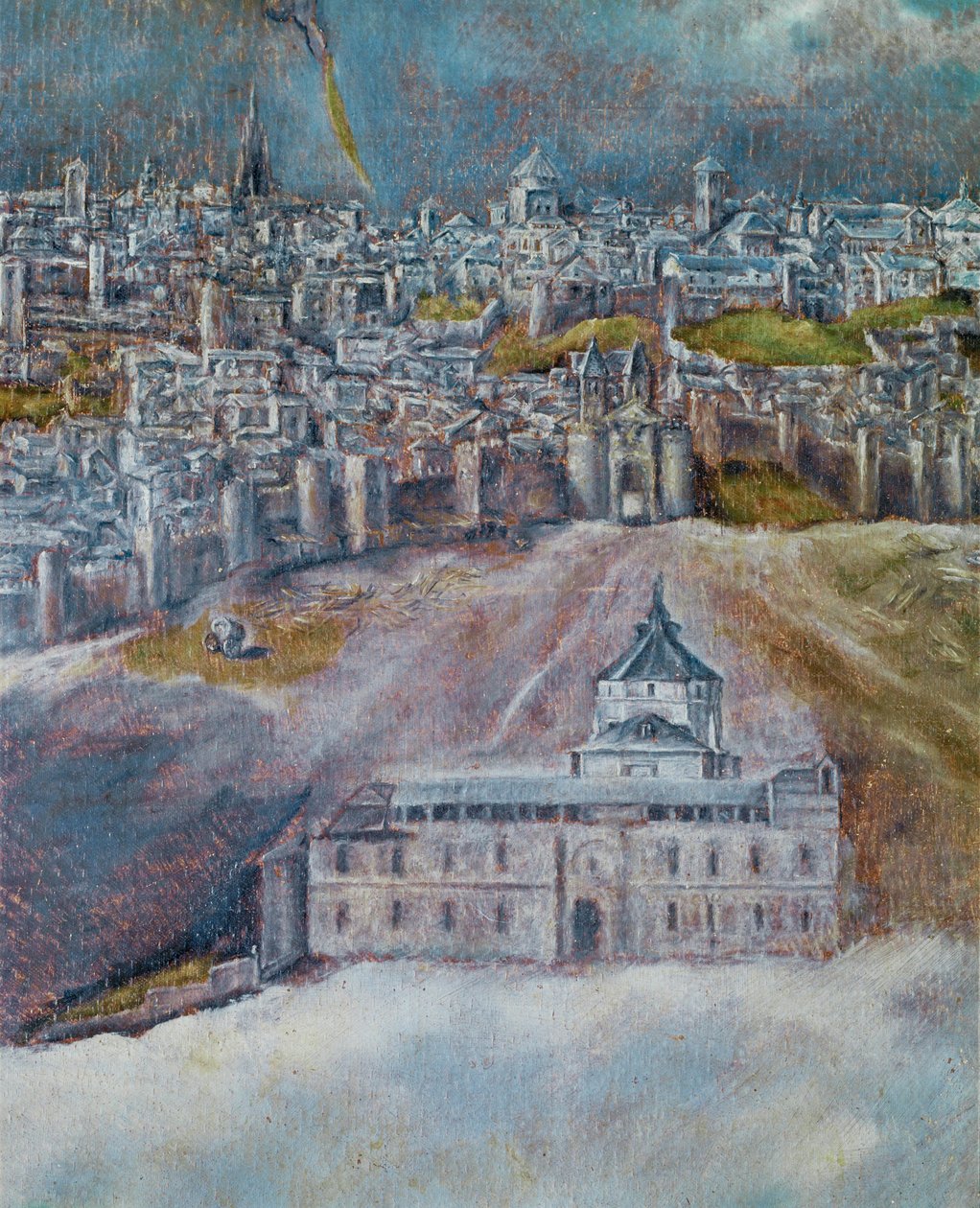 Näkymä ja Toledon kartta (maalaus kankaalle) tekijältä El (1541-1614) Greco