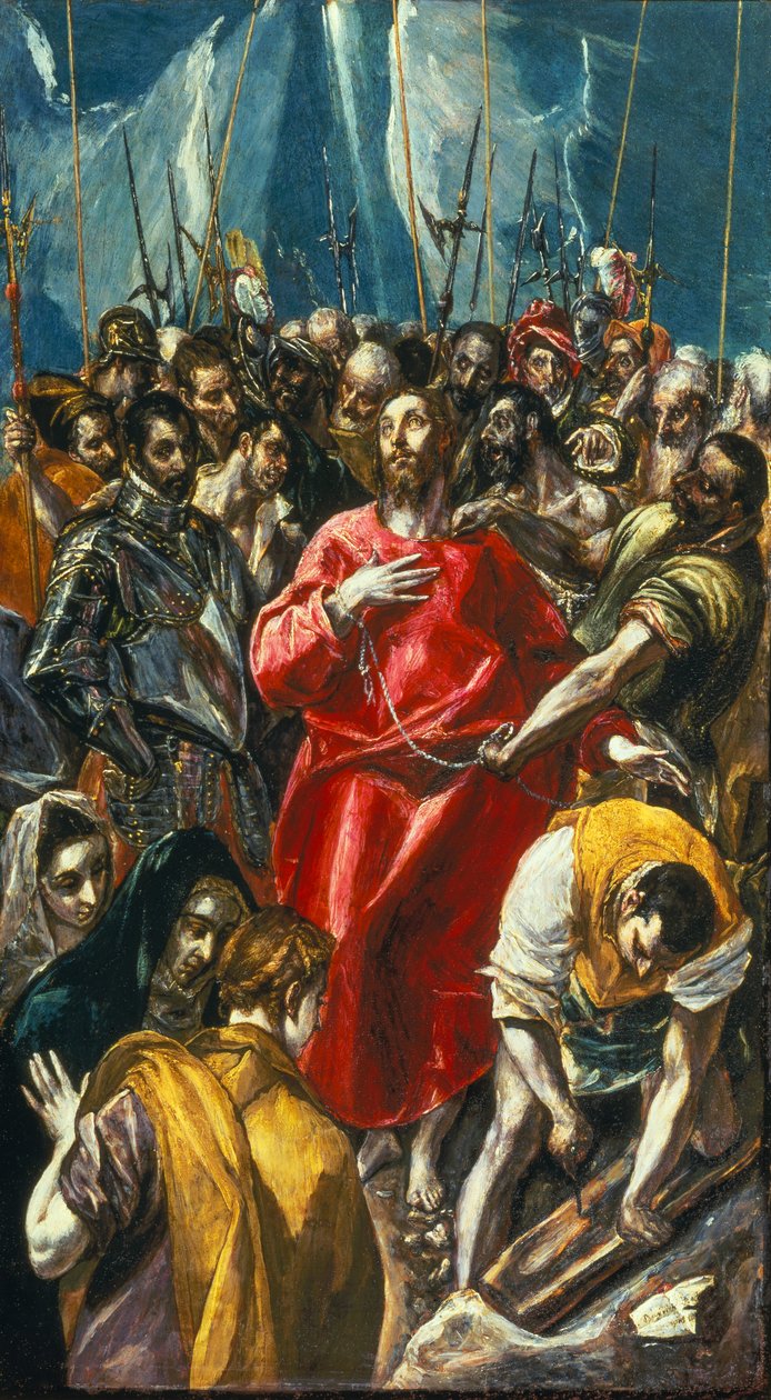 Espolio, Kristuksen riisuminen, n. 1577-1579 (öljy paneelille) tekijältä El (1541 1614) (studio of) Greco