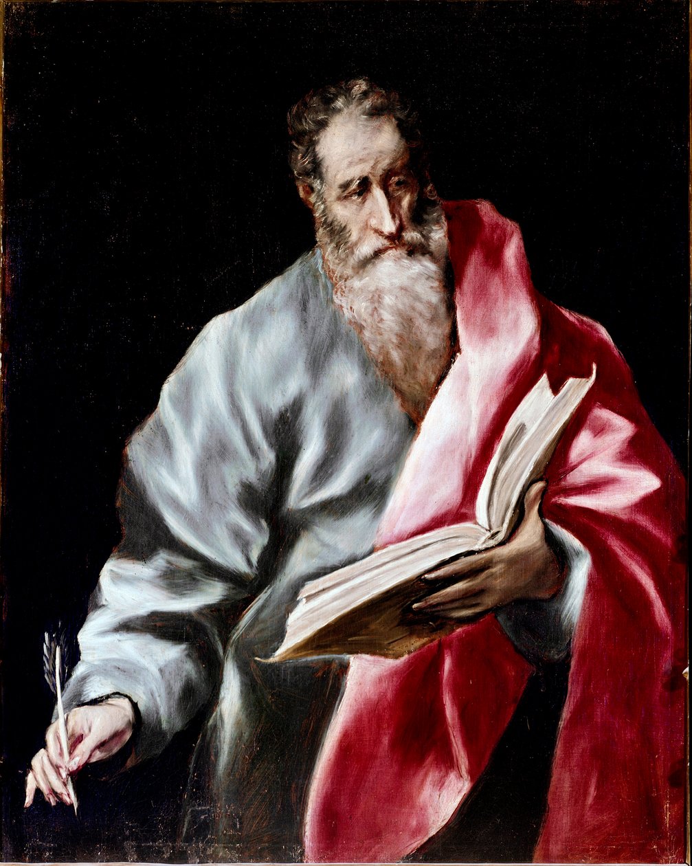 Toledon katedraalin apostolaatti: "" Pyhä Matteus"" Domenikos Theotokopoulos dit El Grecon maalaus (1541-1614) 1602-1605 su. 100x76 cm Toledo, katedraali tekijältä El Greco