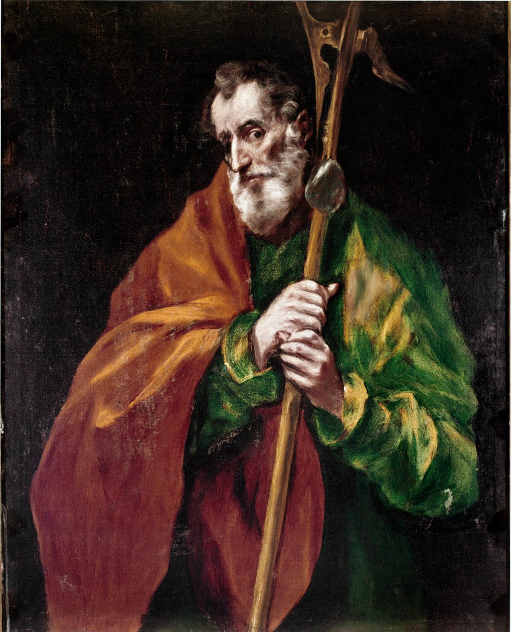 Toledon katedraalin apostoli: Pyhän Jude Thadeen apostoli. Domenikos Theotokopoulos dit El Grecon maalaus (1540-1614) tekijältä El Greco